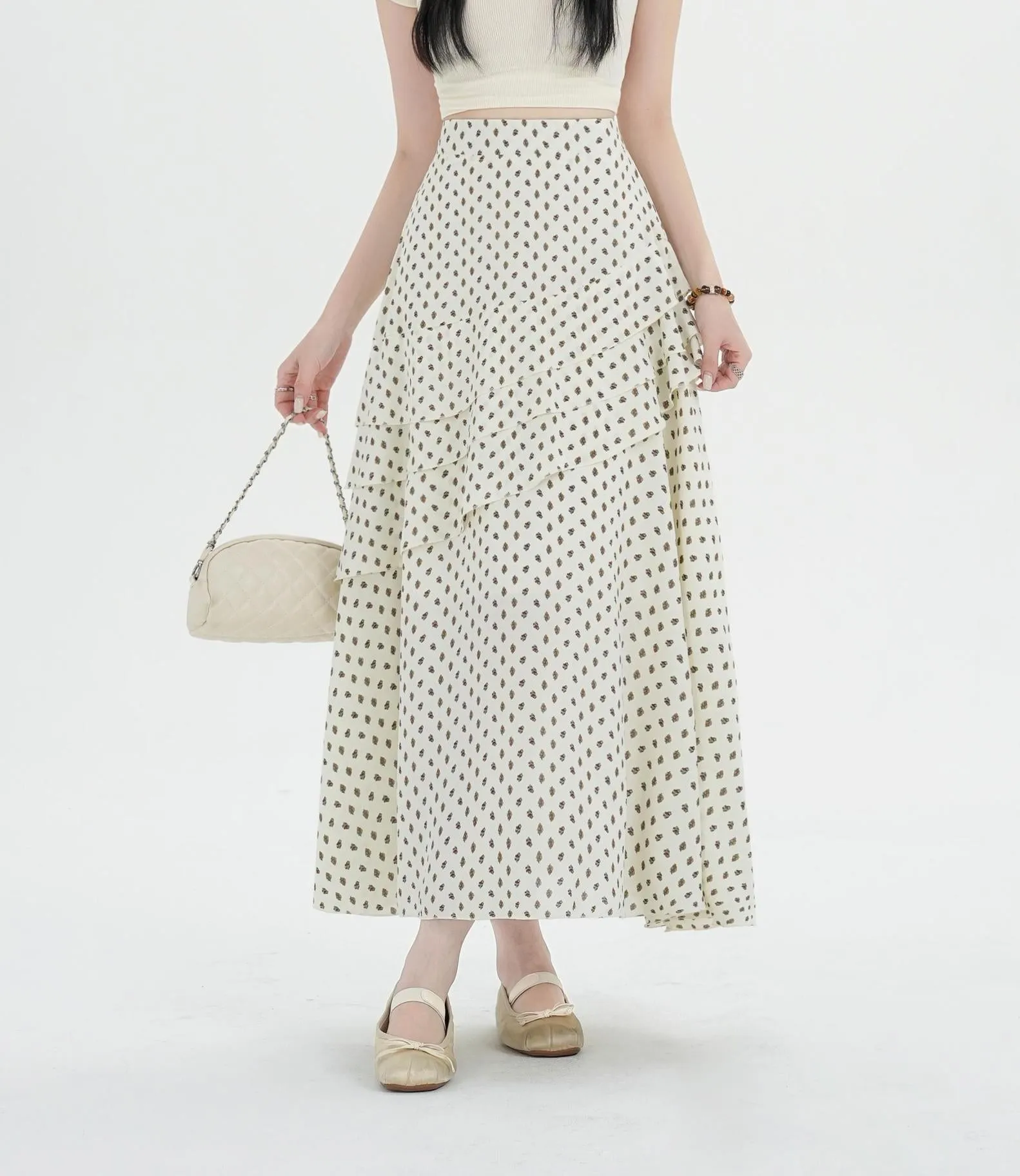 Women's A-line Maxi Skirt Featuring Unique Floral Print