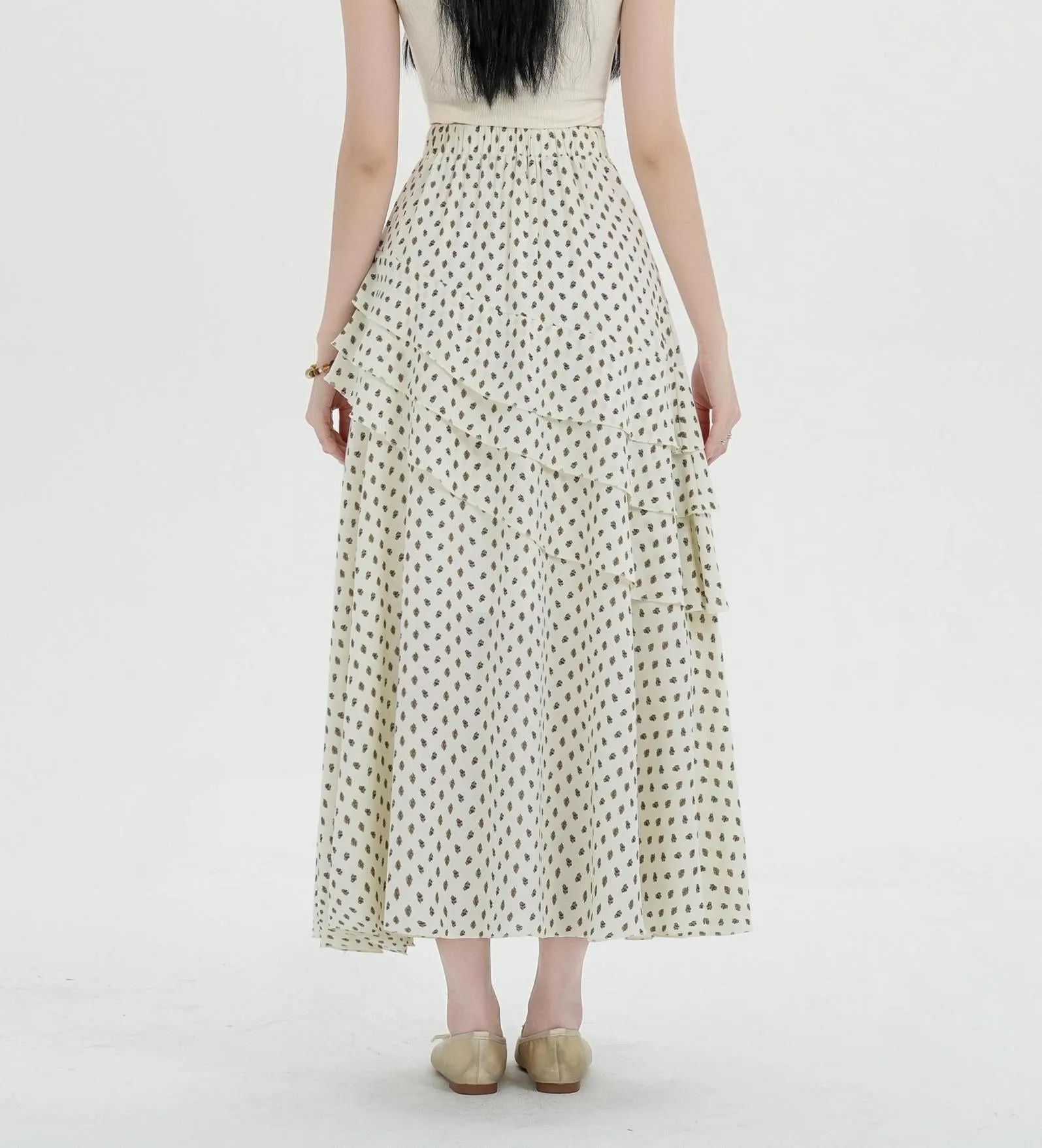 Women's A-line Maxi Skirt Featuring Unique Floral Print