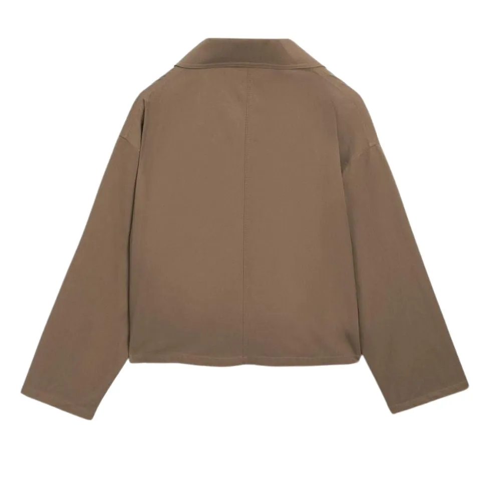 Women's Cropped Utility Jacket – Taupe