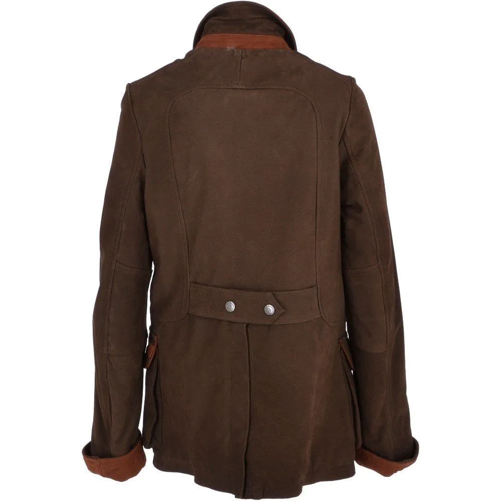 Women's Dark Brown Suede Utility Jacket