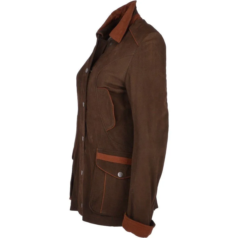 Women's Dark Brown Suede Utility Jacket