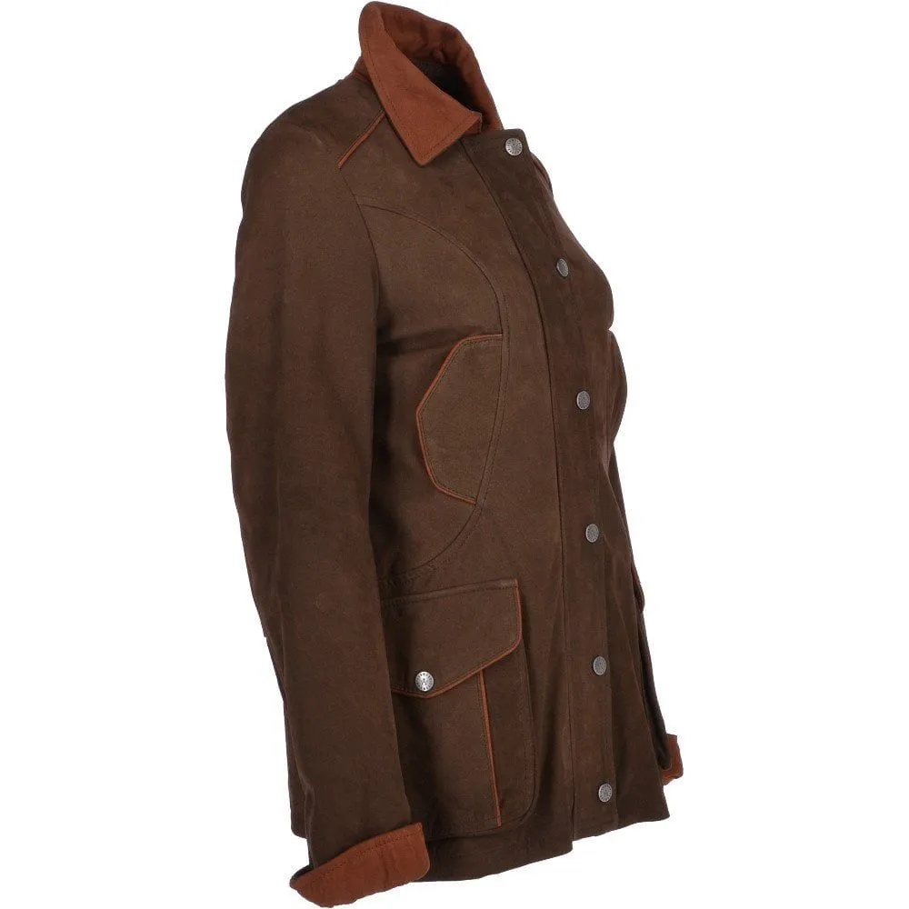 Women's Dark Brown Suede Utility Jacket