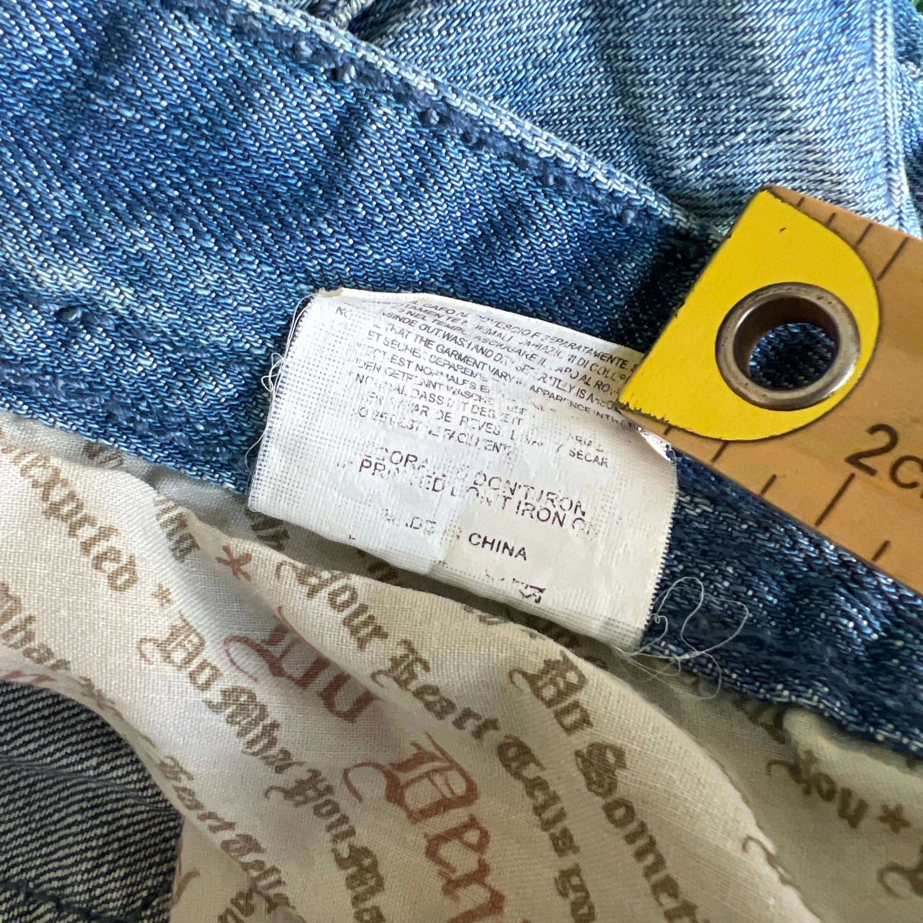 Y2K Do Denim Baggy Wide Leg Flap Pocket Blue Jeans - 38x28.75" 20.5" Openings