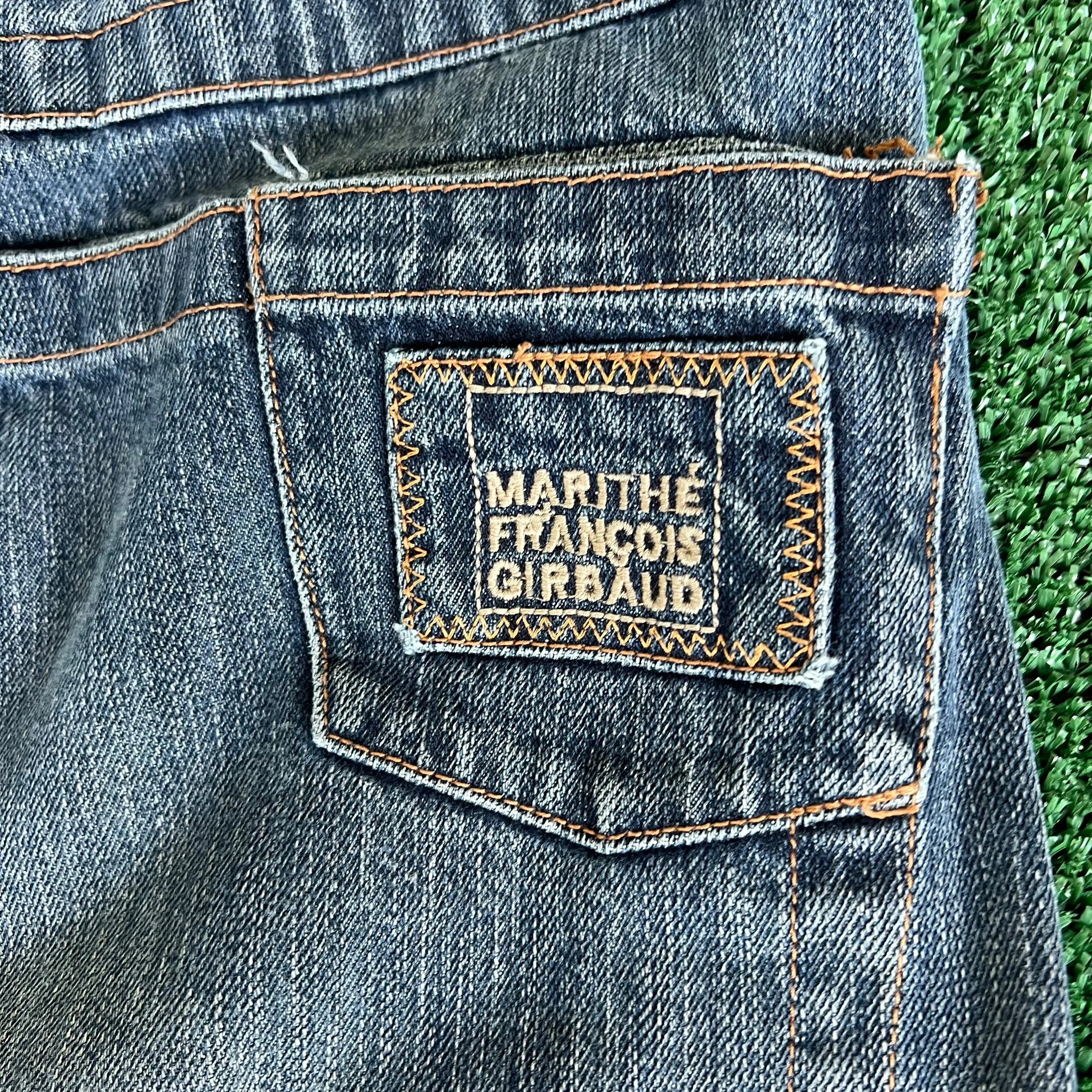 Y2K Marithe Francois Girbaud MFG Distressed Baggy Wide-Leg Blue Jeans - 41x33.5" 21" Openings