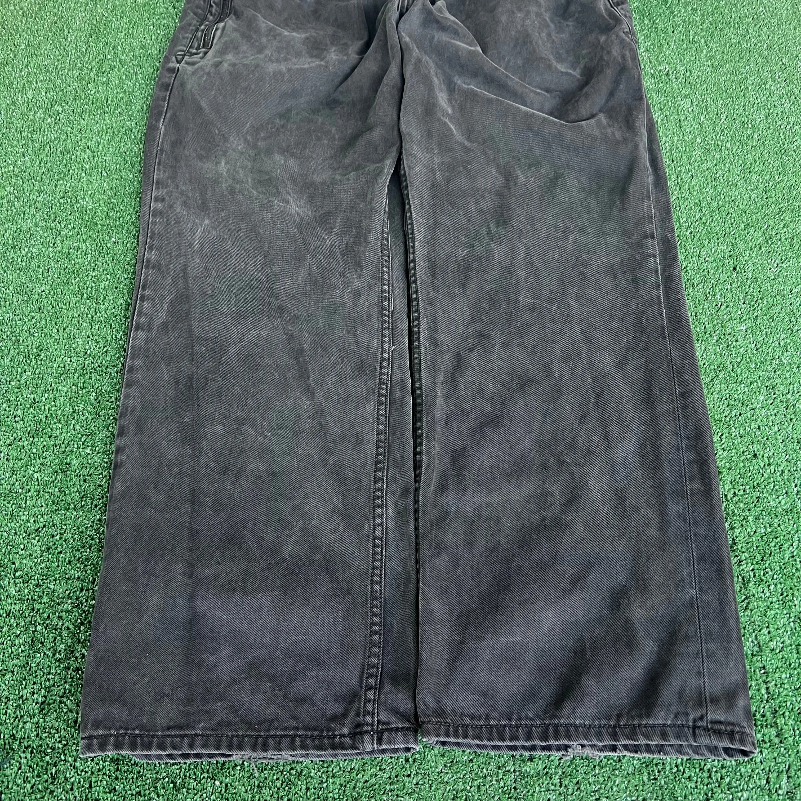 Y2K Men's Rocawear Baggy Wide-Leg Black Jeans 39x31" 20" Open JNCO Style