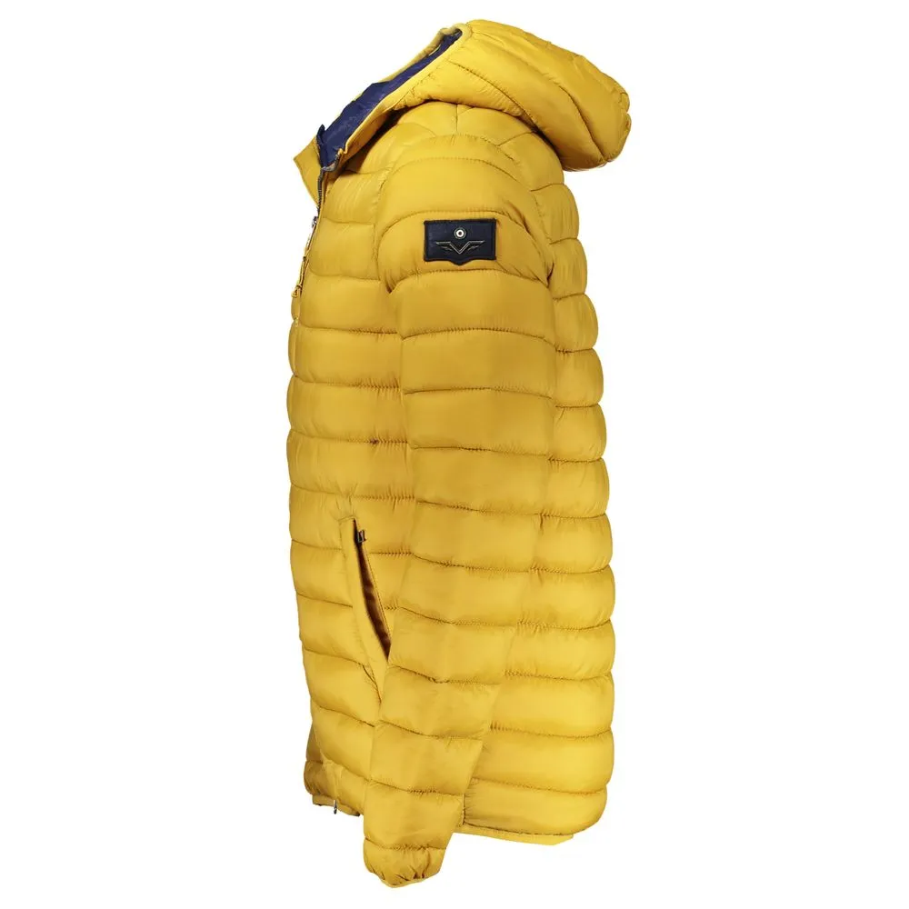 Yellow Polyamide Men Jacket